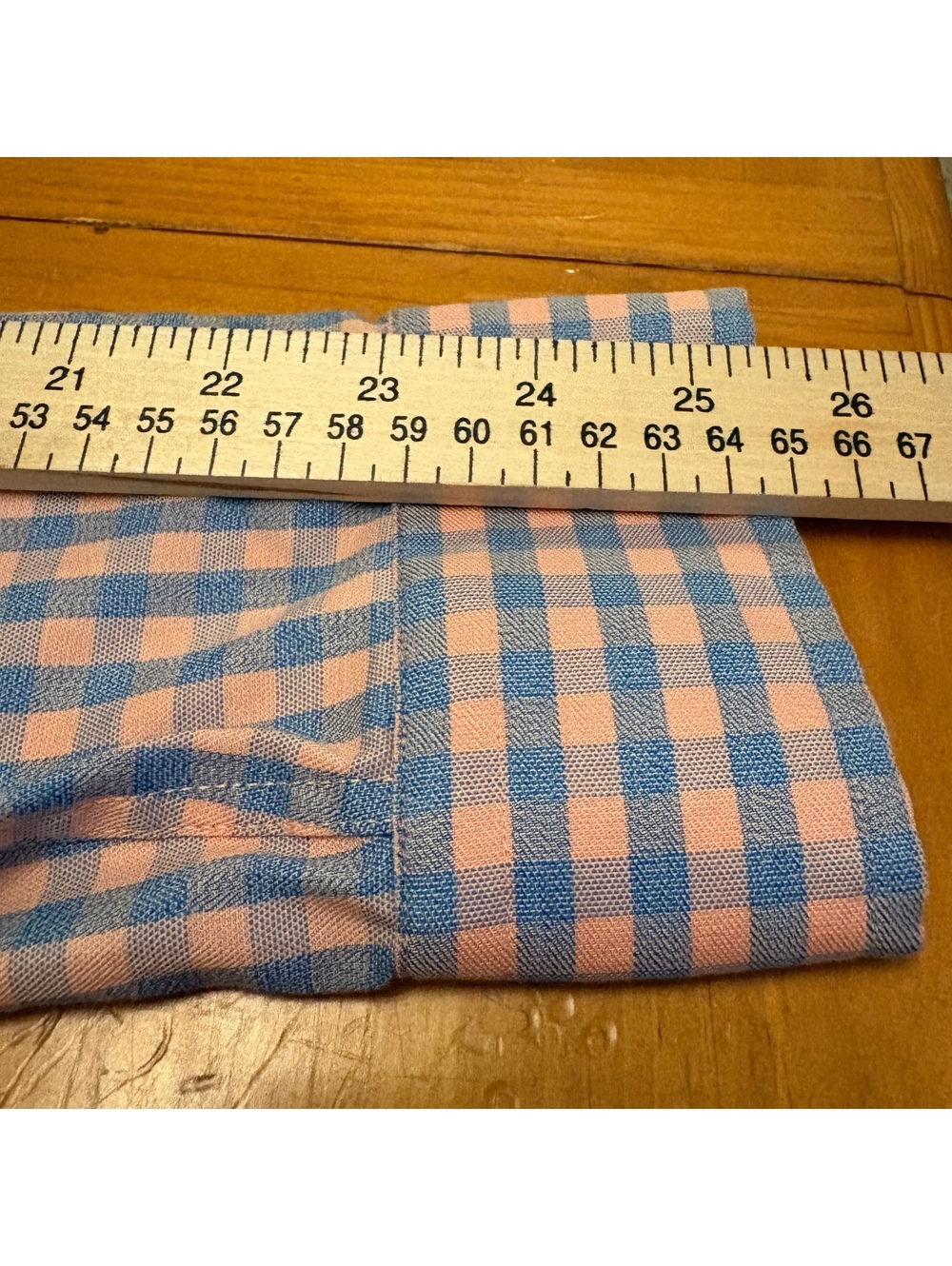 Egara Non-Iron Slim Fit Men's Dress Shirt Size XL Blue Pink Checkered Stretch - Picture 7 of 7